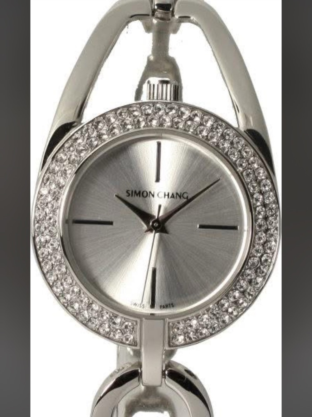 NWT Simon Chang Silver Crystal Accent Women's Bracelet Watch